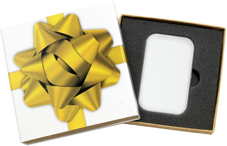 SilverTowne Natural Kraft Paper Gift Box with Gold Bow Box Sleeve